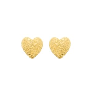 Brinco Dourado de Coração Irregular