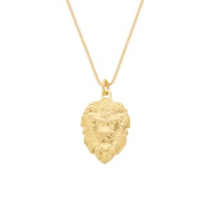 Colar Dourado Pingente Leão